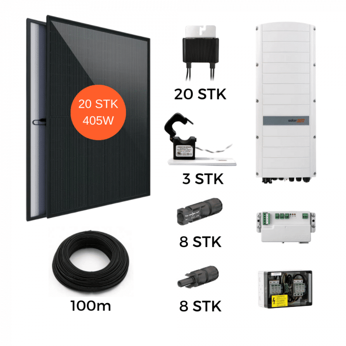 PV Set 8 KW SolarEdge Wechselrichter 20 Astronergy Module 405 Wp - SolarEdge Stromsensor - Enwitec ÜSS - inkl. Optimierer und Energiezähler