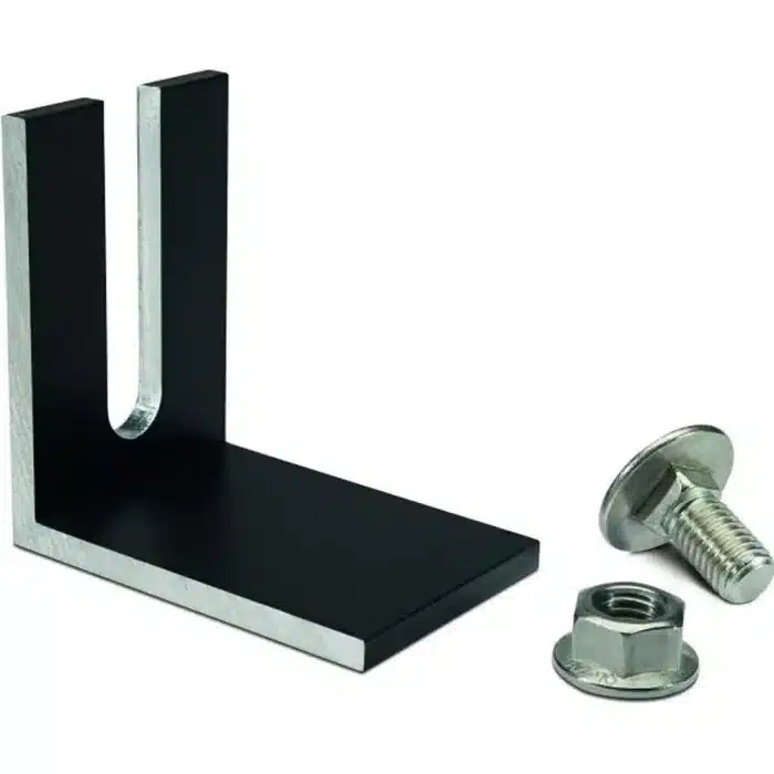 Abrutschsicherung/Abdeckkappe-C-Schiene Set C47  Schwarz / Metall – Bild 1