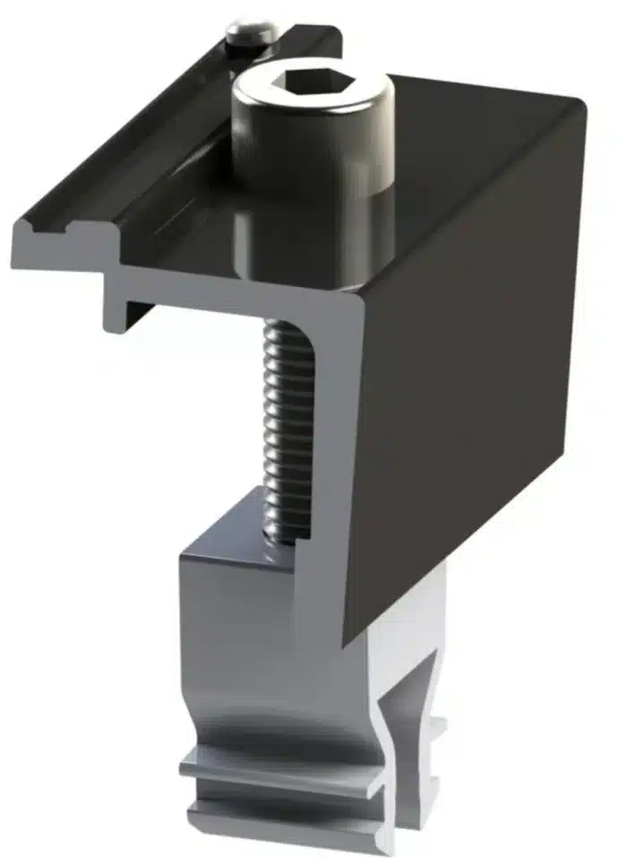 Alumero Abschlussklemme Click mit Pin höhenverstellbar 30-42 schwarz – Bild 1