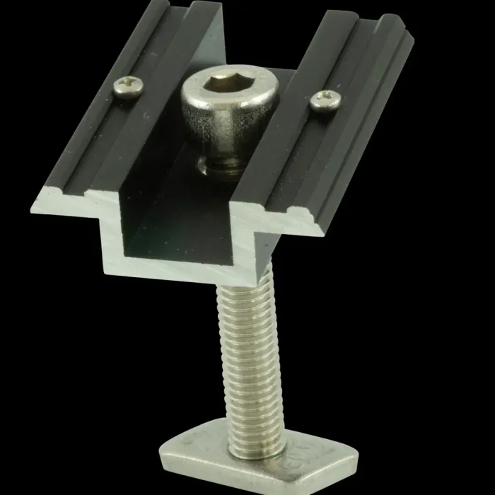 Alumero Mittelklemme vormontiert 48-50 mit Pin schwarz L=50 mm – Bild 1