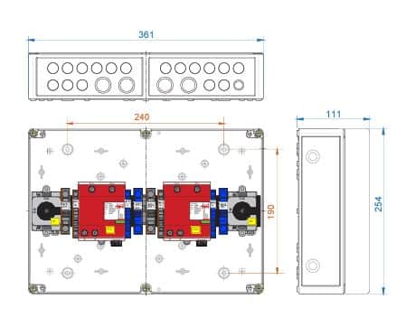 GAK-2MP-2I1O-T12-TS-VS PV-Anschlußbox 2 MPPT, 2IN/1OUT pro MPPT,ÜSS Typ I/II,Trennschalter,Verschr. – Bild 1